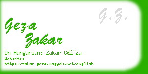 geza zakar business card